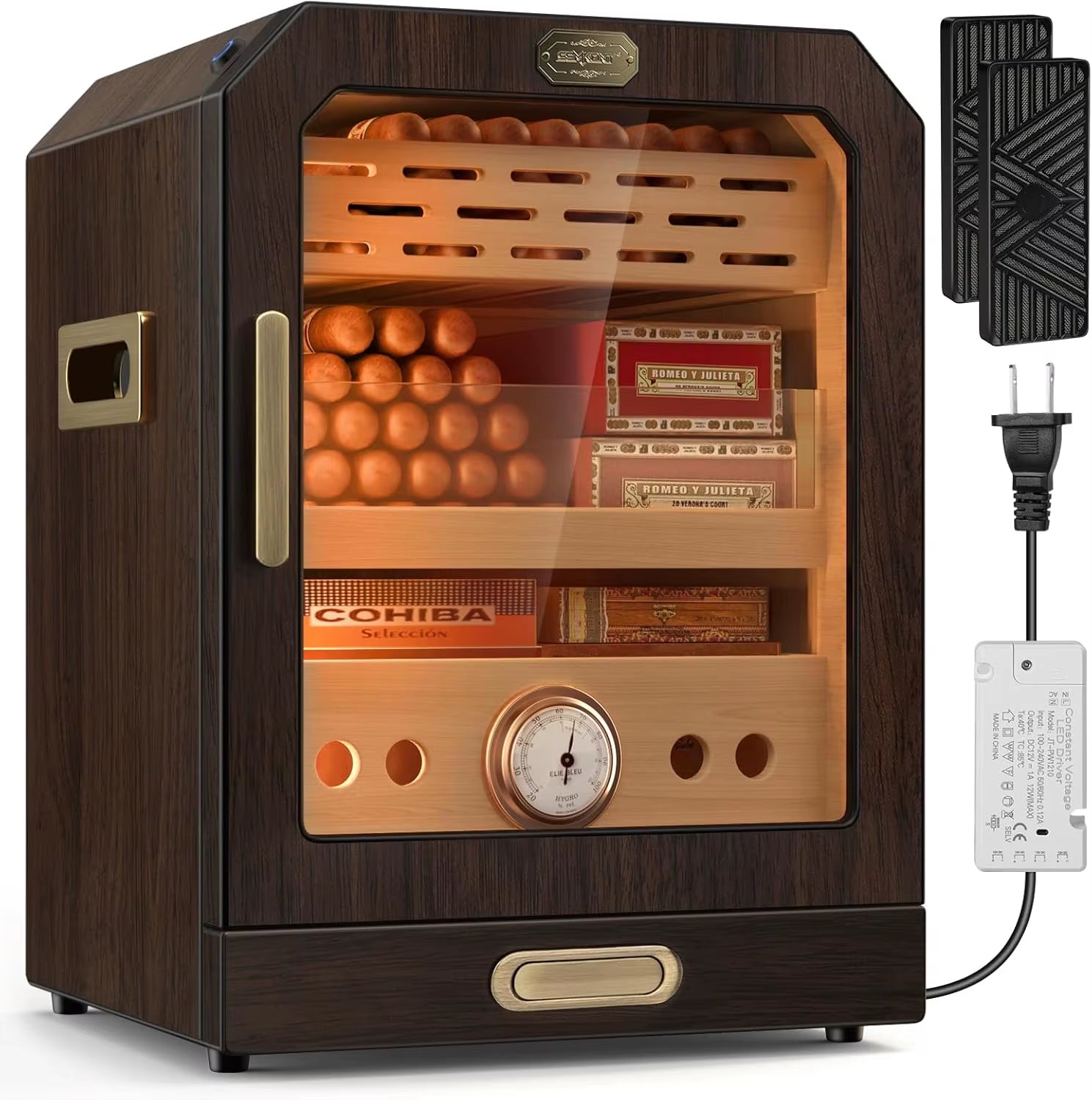 Gizmo - Premium Cigar Humidor with Lighted Control & Magnetic Door