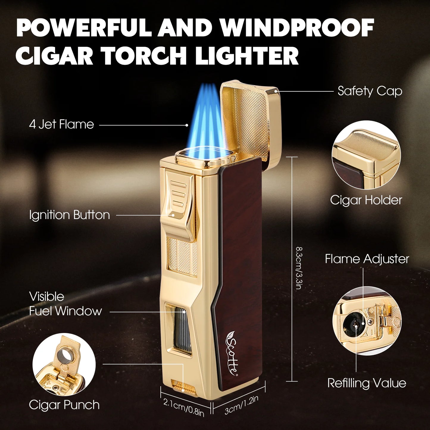 Gizmo - Cigar Humidor Box & Lighter