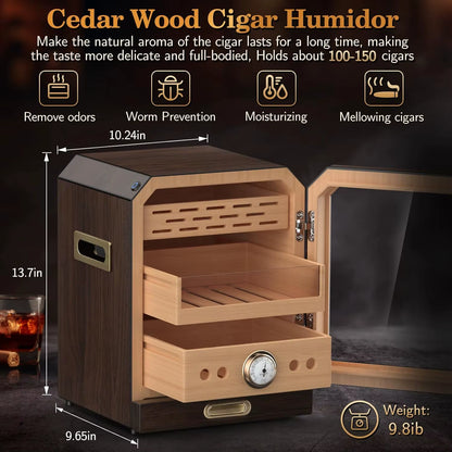 Gizmo - Premium Cigar Humidor with Lighted Control & Magnetic Door