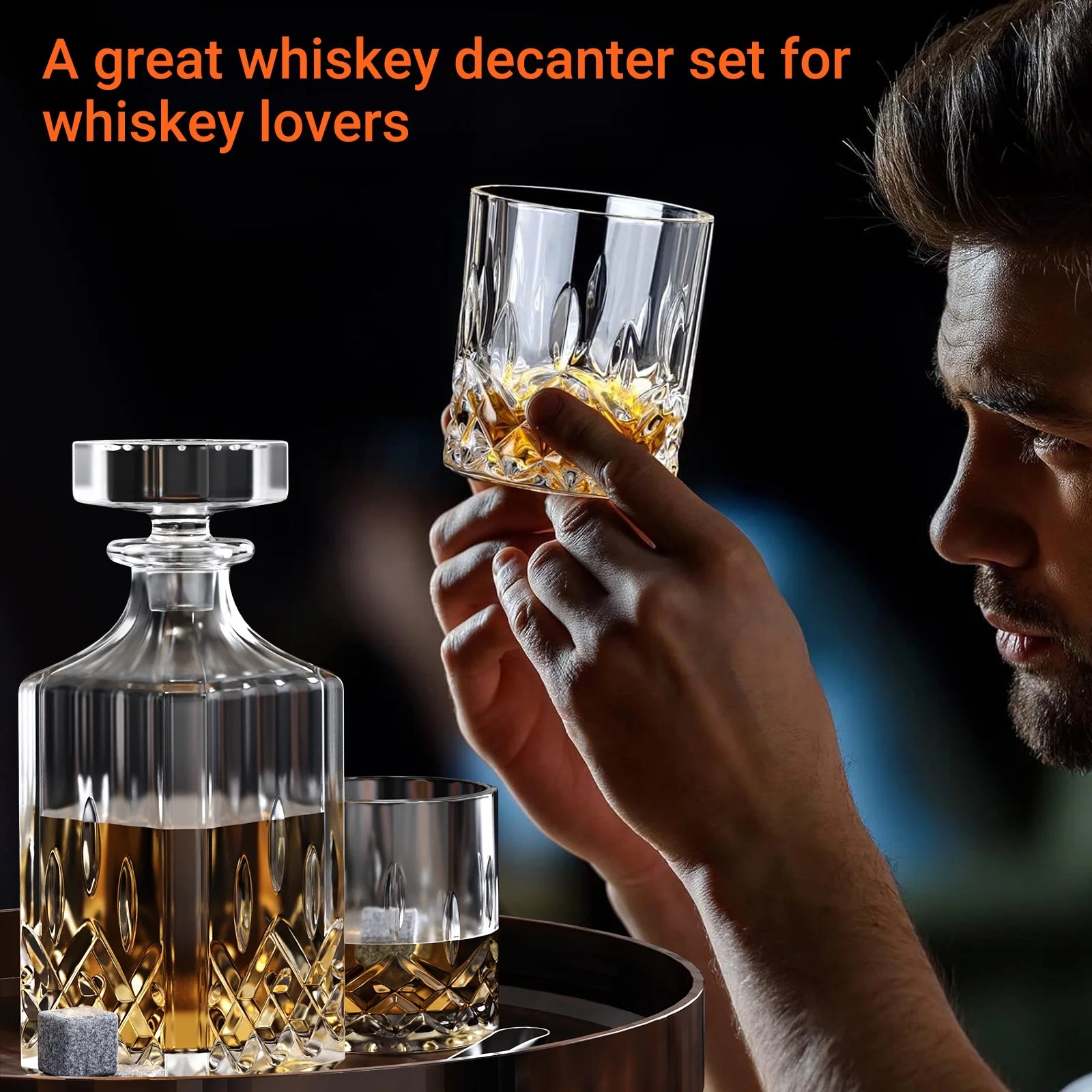 Gizmo - Whiskey Decanter Set with Glasses and Whiskey Stones