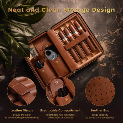 Gizmo - Portable Cigar Humido for 4 cigars (with cutter)