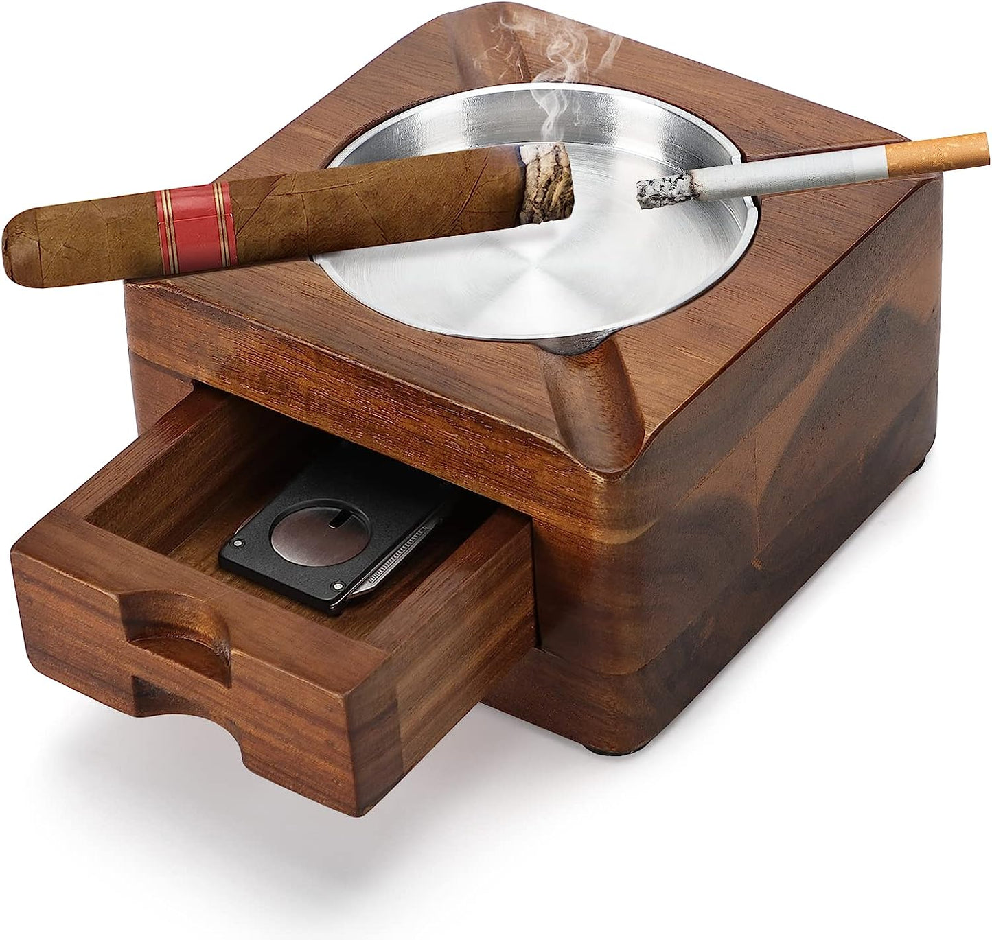 Gizmo - Cigar Wooden Ashtray and Holder (4 Slots) 