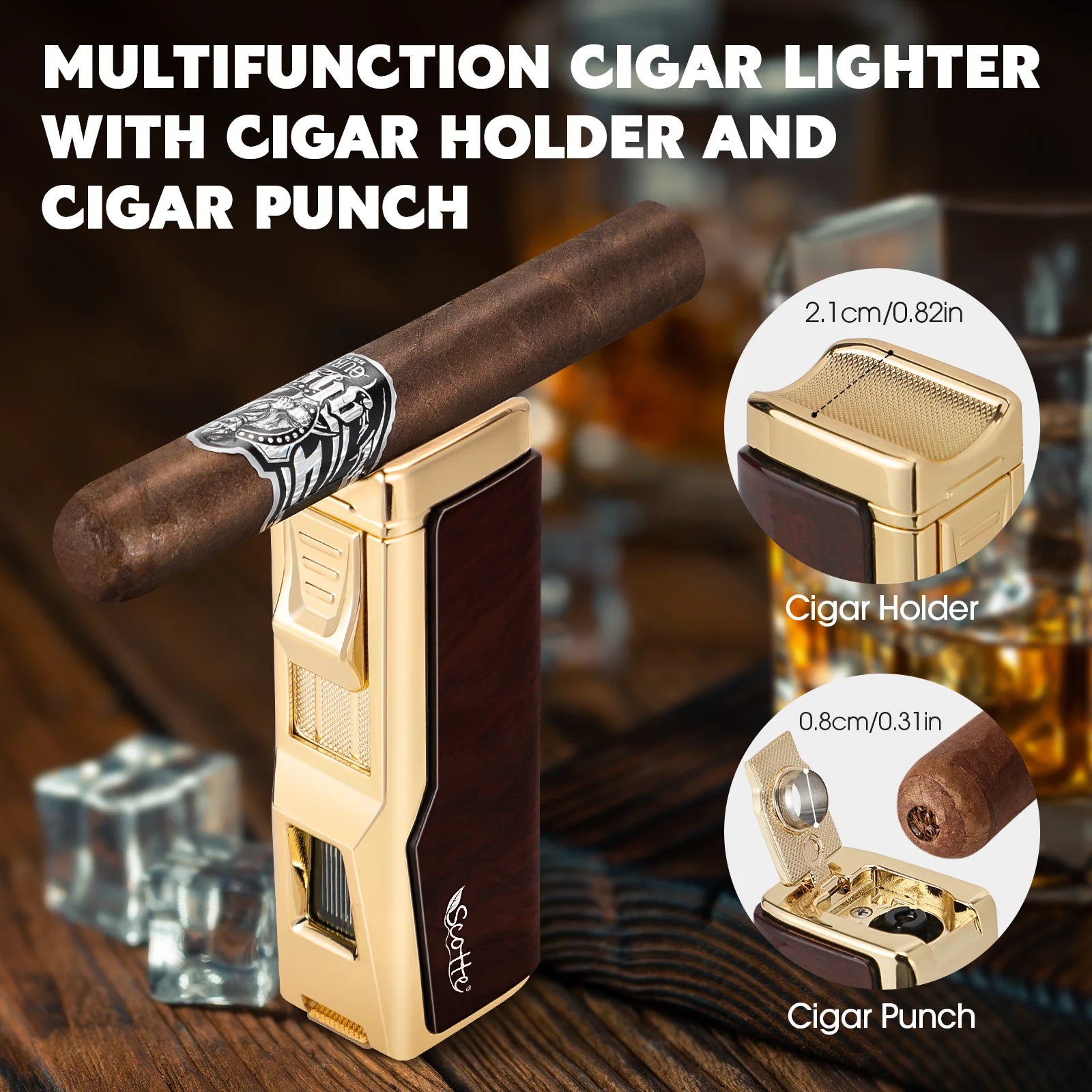 Gizmo - Cigar Humidor Box & Lighter