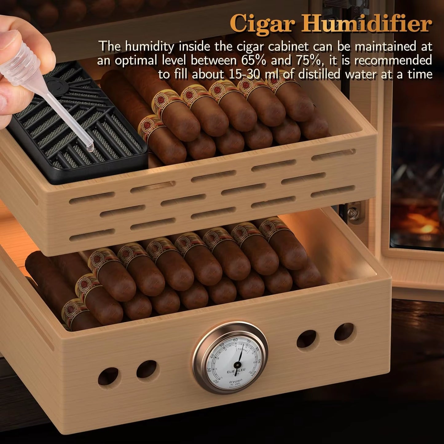 Gizmo - Premium Cigar Humidor with Lighted Control & Magnetic Door