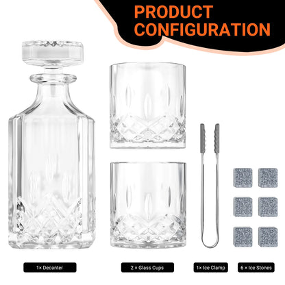 Gizmo - Whiskey Decanter Set with Glasses and Whiskey Stones