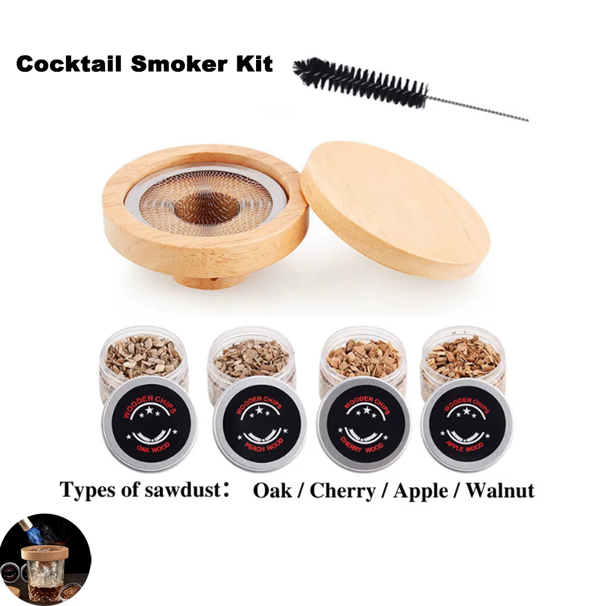 Cocktail Smoker Kit for Whiskey,Cheese and Flavor Drink Smoker Accessories Cocktail Bar Accessories Cocktail Smoker