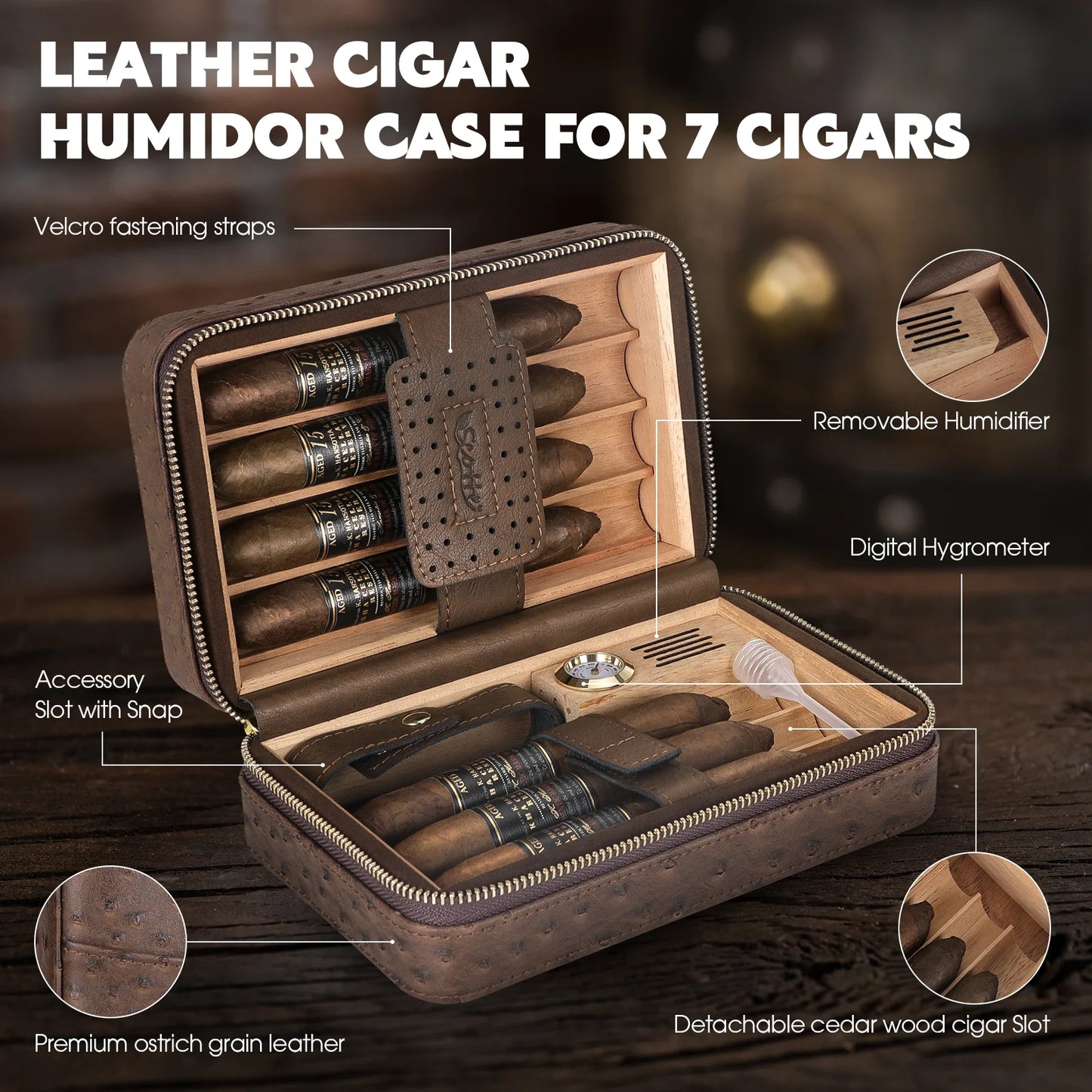 Gizmo - Cigar Humidor Box & Lighter